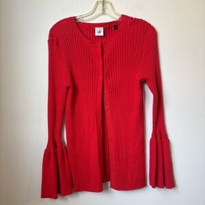 Cabi ribbed bell sleeve cardigan